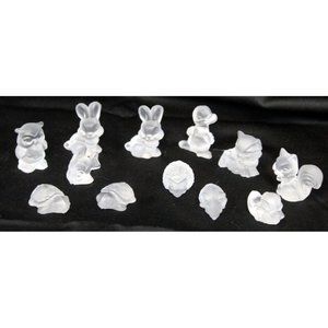 VTG 12 Pc German Mini Frost Glass Animal Menagerie Lead Crystal Goebel W Porzel